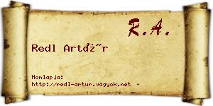 Redl Artúr névjegykártya